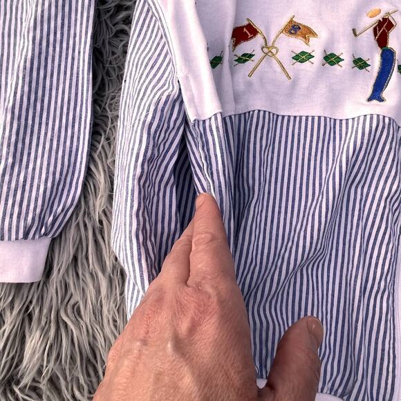 Rare Vintage Adolfo Sport Lightweight Golf Zip Up Jacket Cotton Blend Womens M - Picture 6 of 10